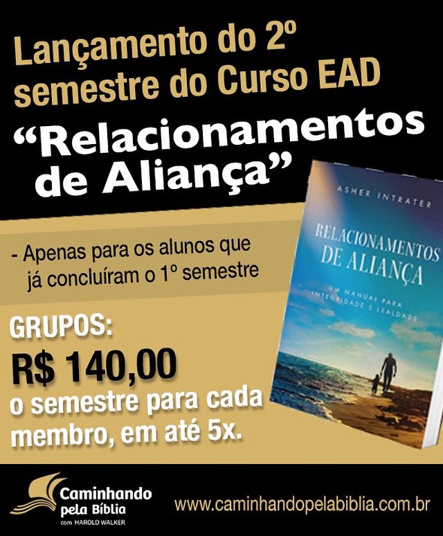 HaroldWalker's tweet photo. O 2º Semestre do curso EAD “Relacionamentos de Aliança” já está disponível!

Entre no site https://t.co/wukx4KYS9H e confira.

#haroldwalker #caminhandopelabibliacomharoldwalker #caminhandopelabiblia #relacionamentosdealiança https://t.co/Ppht41QqHS