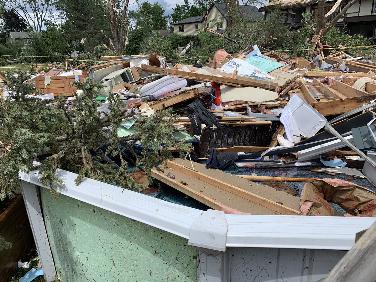 Part of a house destroyed in the #Naperville #Tornado is in their neighbor’s backyard.  <a href="/nbcchicago/">NBC Chicago</a>