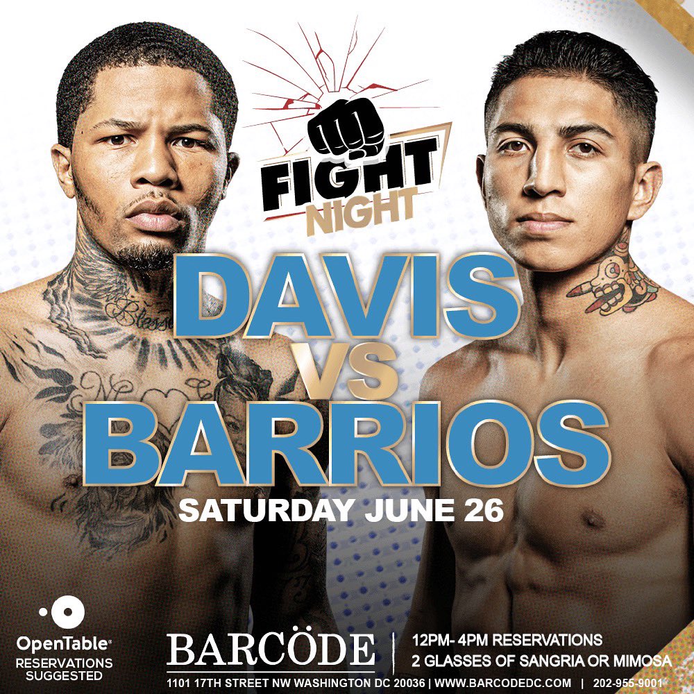 barcodedc's tweet image. Saturday @barcodedc  Fight Night Davis V Barrios. Brunch 12-4 Happy Hour 4-6 #Saturday #weekend #happyhour #washingtondc #fightnight @tazevents