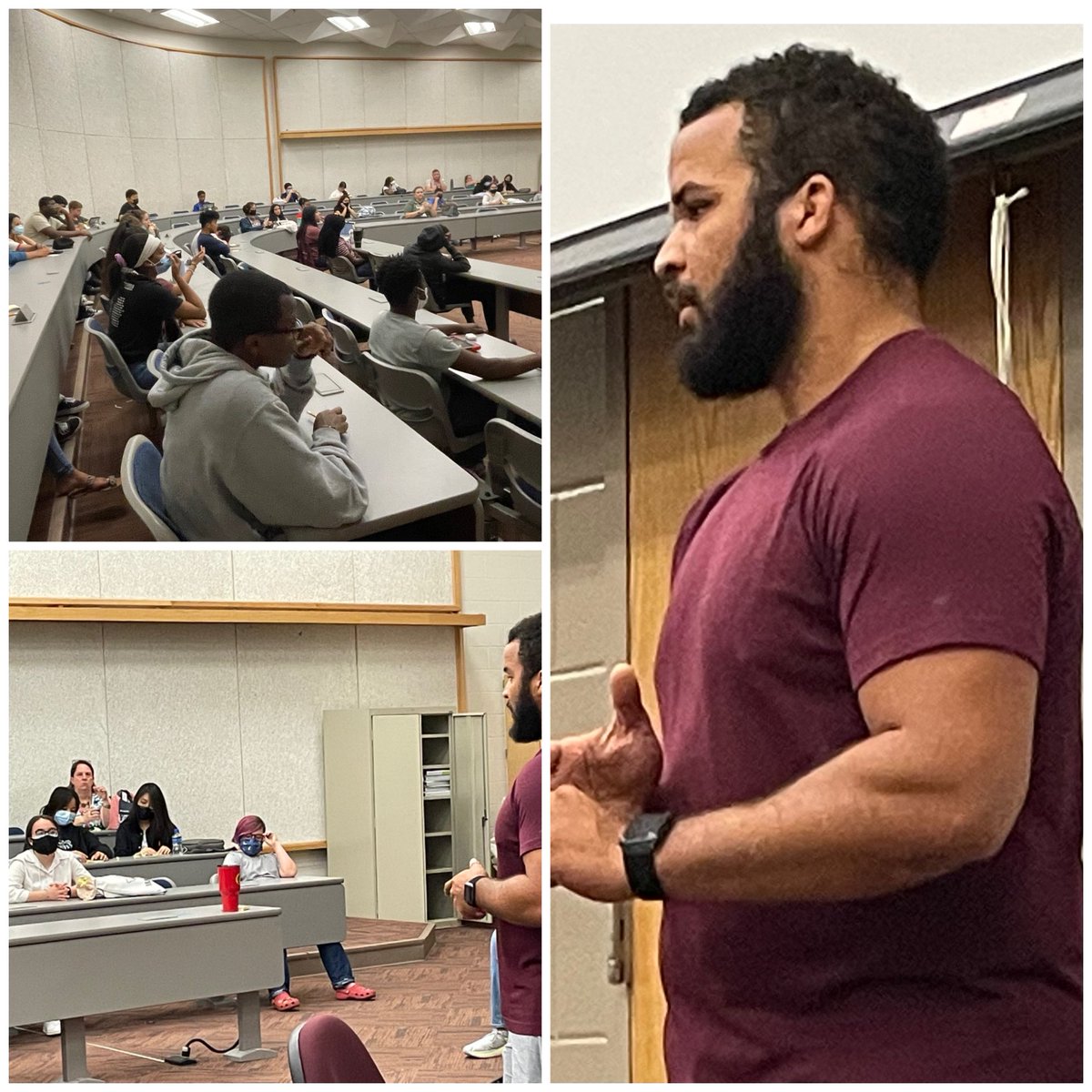 Thank you Coach Jehrett Lee for speaking to our LHSH Test Prep  students about your educational journey.  Your advice about hard work, planning, making good financial &amp; personal choices inspired us!  ⁦@CoachCartmill1⁩ ⁦<a href="/LHSHarmon/">LHS Harmon Campus</a>⁩ ⁦<a href="/LewisvilleHS/">Lewisville High School</a>⁩ #farmerpride