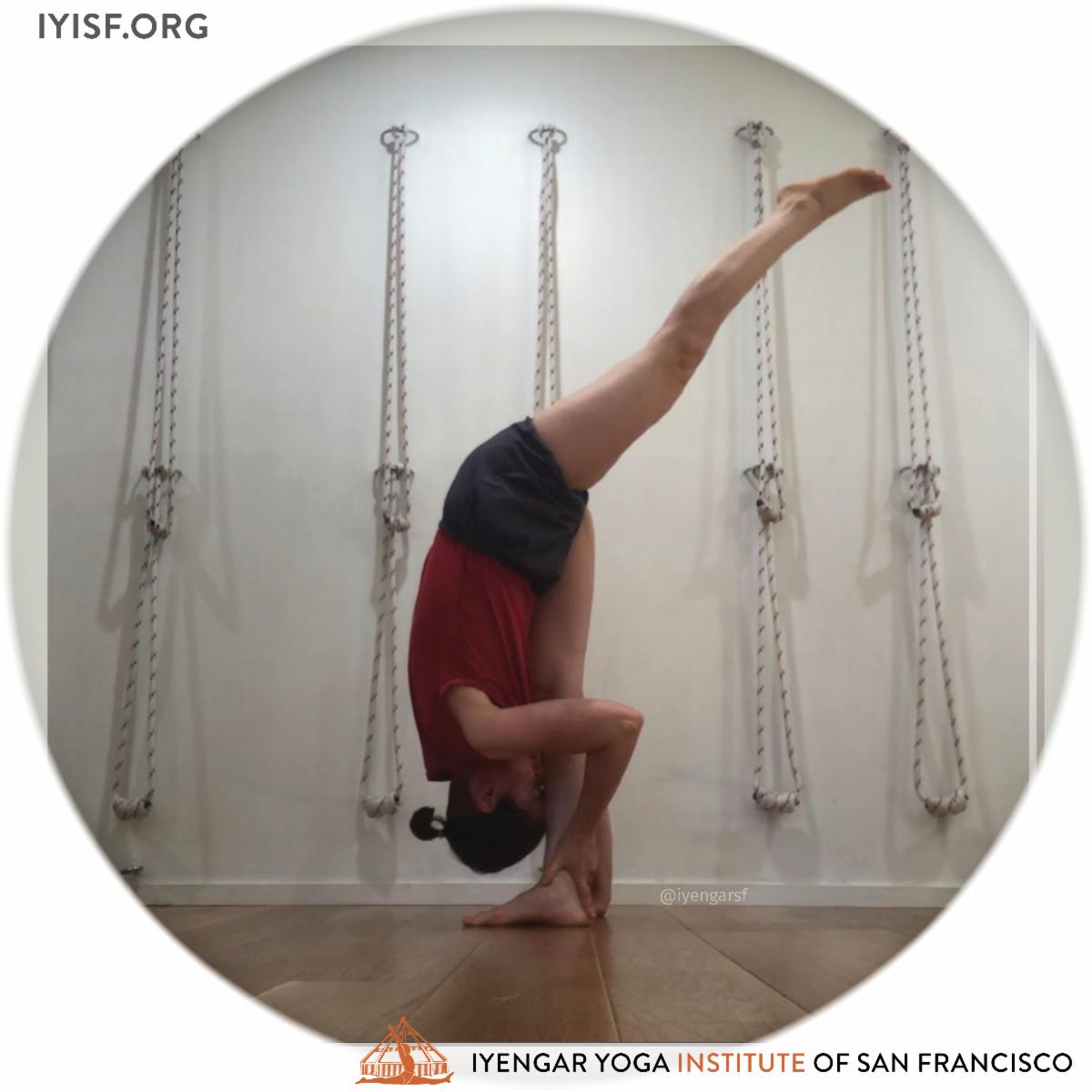 "Urdhva Prasarita Eka Padasana - this asana tones the leg muscles &amp; brings a great understanding regarding the hip movement." 

– Miri Rivlin