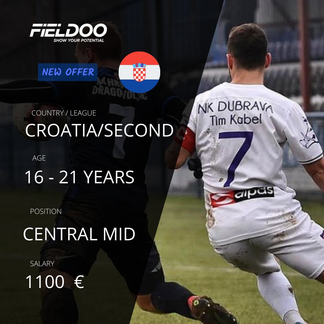 Fieldoo's tweet image. Second division team in Croatia is looking for a central midfielder
⁠
🚨You can only apply for the offer through Fieldoo platform🚨⁠
⁠

#showyourpotential ⁠
⁠
#offer #recruitment #becomePRO #Fieldoo