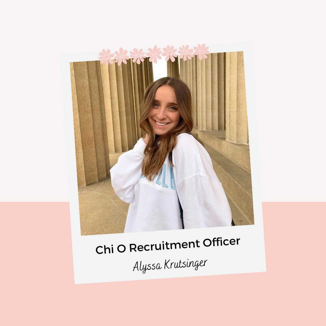 "I’m the Recruitment Chair for Chi Omega. I’ll be a junior this fall, my major is Business Administration with a Marketing emphasis. I love cooking (basically a chef), traveling, spending time with my dog Mack, doing fun stuff with my friends, and trying new things!"