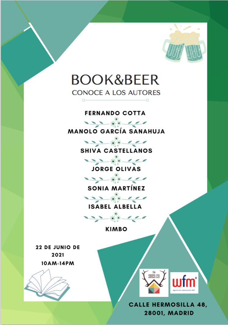 Comienza el  ßook&amp;Beer, hasta las 14h  puedes conocer a los autores, sus libros y por la compra de cada libro una cerveza fresquita y literaria.  Acceso libre hasta completar aforo #encuentroliterario  #BookyBeer #TheShedCo #Madrid #literatura  #libros
