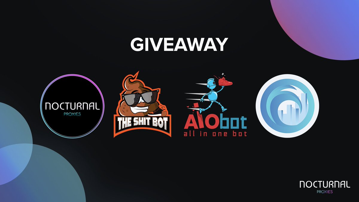 NOCTURNALPROX's tweet image. 🎉Giveaway Time🎉
| 1x 2GB @NOCTURNALPROX 
| 1x $30 @ANB_AIO 
| 2x $30 @The_Shit_Bot 
| 1x month @acookgroup 

Rules 🔖
| Like 💟
| RT 🔁
| Tag a Friend 👇
| Follow ALL accounts 🤟

Ends Friday ⏳