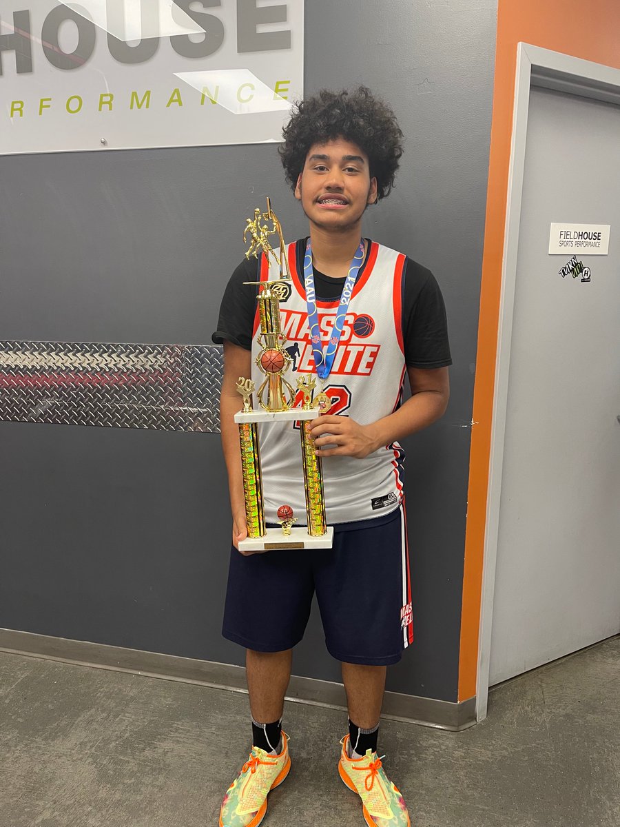 <a href="/CamdynShoesmith/">B@mmY_20</a> posing w/another championship trophy @MassEliteHoop 
Cam plays a huge role in our success with his leadership, rebounding, post play, and ability to stretch the floor. One of the most improved players in our program, and one of the best teammates you will find