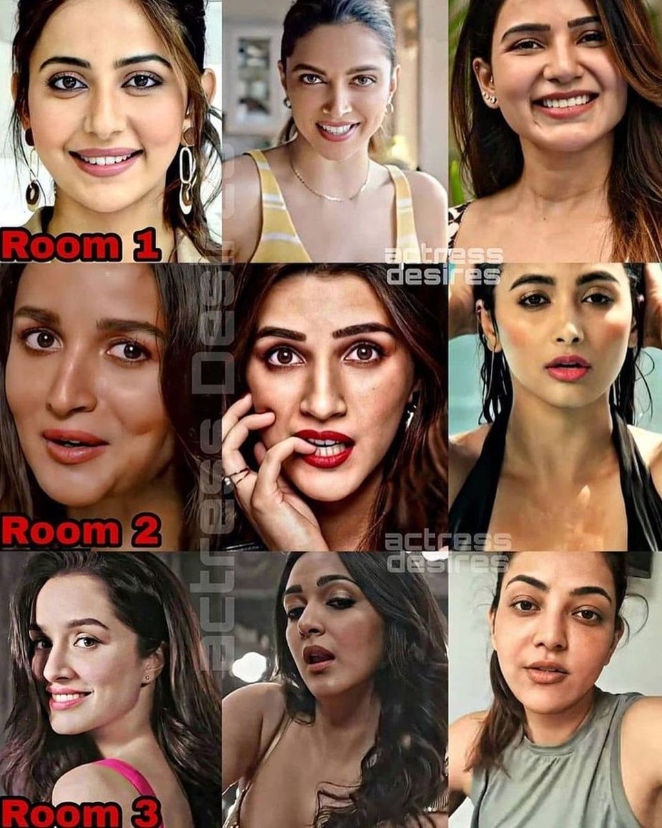 Mallu_Devil's tweet photo. Which room u choose😌??
☡COMMENT ☡

♳#RakulPreetSingh #deepikapadukone #SamanthaAkkineni 
♴#AliaBhatt #KritiSanon #PoojaHegde 
♵#ShraddhaKapoor #KiaraAdvani #KajalAggarwal https://t.co/elrhBvWumd https://t.co/hbpSprYAOP