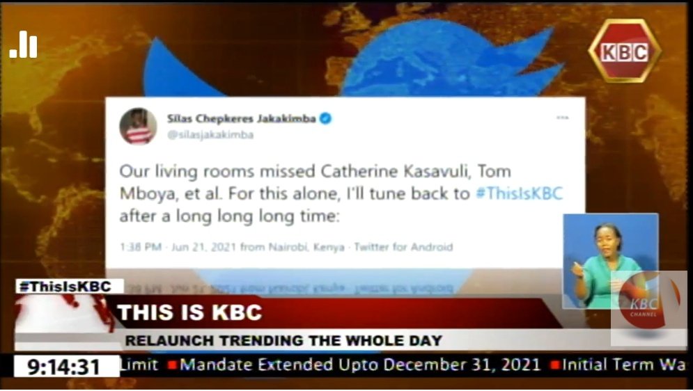 It is a new dawn; Kenya Broadcasting Corporation unveils its new look in a bold strategic direction. #ThisIsKBC #PrimeEdition ^CM