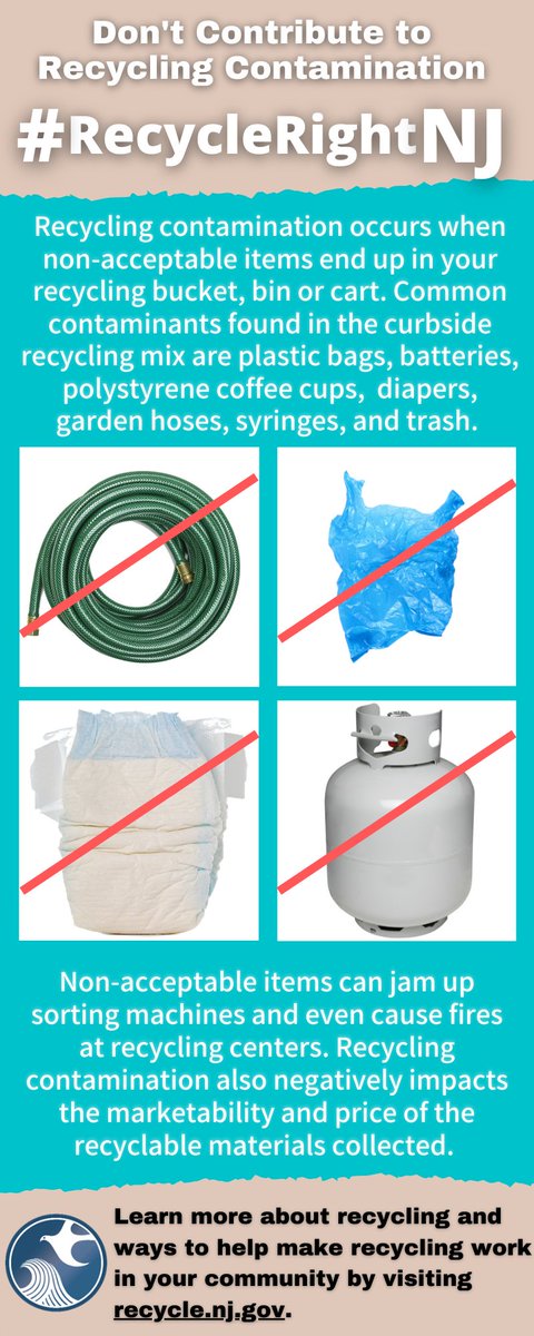 HCIAonline's tweet photo. #HCIARecyclesFridays Recycling contamination is a problem and could result in dangerous situations at recycling centers. Take a few minutes and keep your recycling bins free of contaminants. #RecycleRightNJ #HudsonCounty #recycling #recycle https://t.co/b2CW0xUDGm