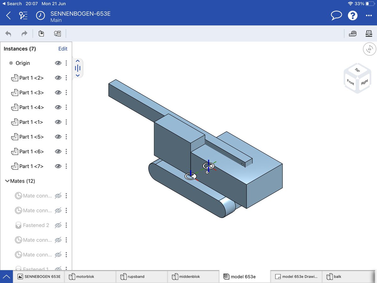 iPinda's tweet photo. Just started to use @Onshape free version on my iPad and PC to built a simple model of a crane machine. Really nice and easy to use tool. https://t.co/TmKG8wCYMm