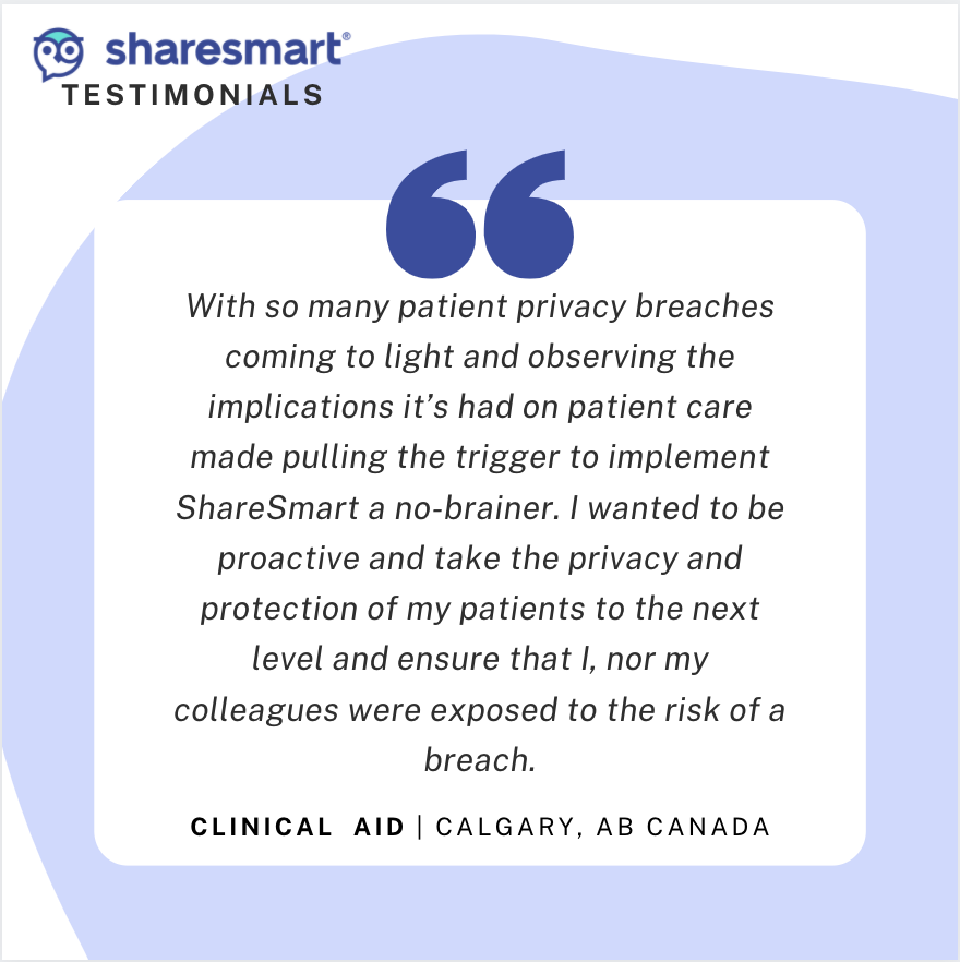 ShareSmartApp's tweet image. Take advantage of the encrypted and secure platform that ShareSmart offers to safely share sensitive patient data on any personal device!

#ShareSmart #Healthcare #HealthCommunication #SupportHealthcareWorkers #HealthTech #EnhanceCare #CompliantTech