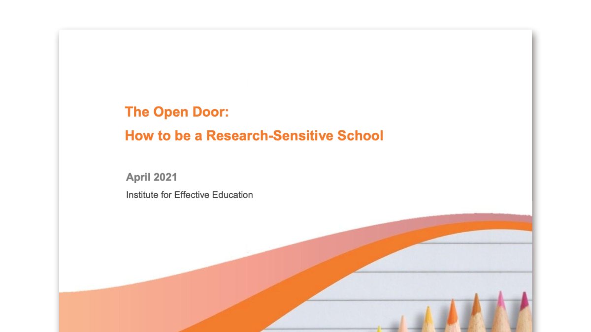 The <a href="/IEE_York/">IEE</a> interviewed 22 research-engaged teachers → this report outlines their findings.

🎓The Open Door: How to be a research-sensitive school

the-iee.org.uk/the-open-door/