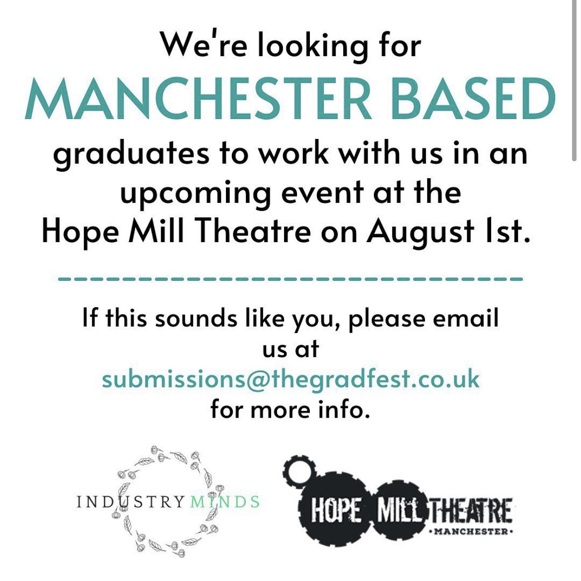 Graduates get in touch 🎉

<a href="/thegradfest/">The Grad Fest LTD</a> 
@hopemilltheatr1