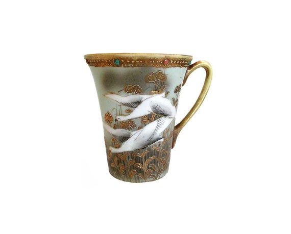 pj_at_sc's tweet photo. “1920 S &amp; K Saji and Kariya Nippon Porcelain Hot Chocolate Sipping Tea Cup Flying Swans Japan Moriage” https://t.co/TDw6fYOmm8 *From your friends at seasidecollectibles. https://t.co/inXvnUjDM0