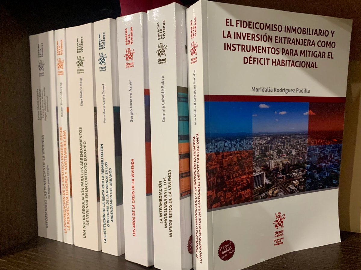 SNasarreA's tweet photo. Nuevo volumen de la colección “Derecho de la vivienda" de @Tirant_ESP . Felicidades @MaridaliaRod por sumarte a la misma. #vivienda #reits #financiación #trust #fideicomiso #housing #habitatge #viviendaasequible @cienciaURV @housingchairurv https://t.co/FuPlXYCSym