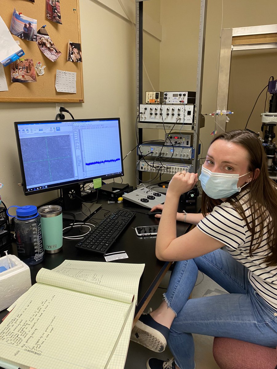 Briand_Lab's tweet photo. @mcknouse and her patched cell!! So proud! (there’s a smile behind her mask) https://t.co/L7vlRNmb0v