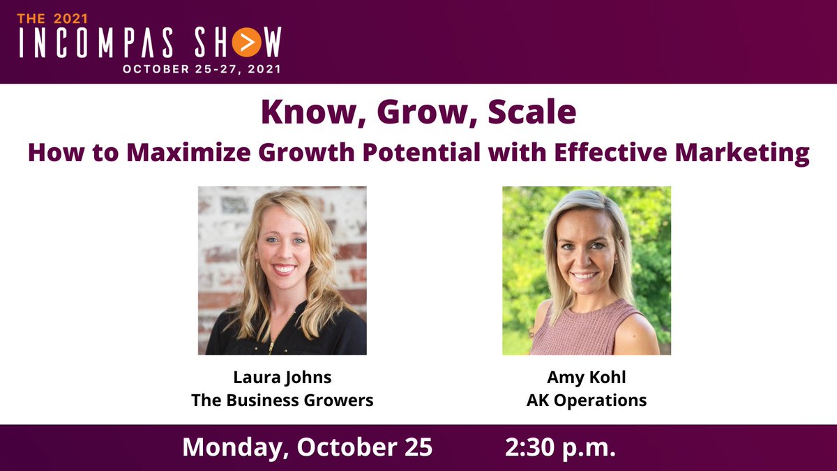 thebizgrowers's tweet photo. Our CEO, Laura Johns, will join with Amy Kohl of AK Operations to speak on maximizing growth potential with effective marketing. Get registered for @INCOMPAS by July 16 and get entered to win tix to Raiders vs. Eagles game before the show. https://t.co/Ev9LB1FLgG https://t.co/9uPRYaTkn8