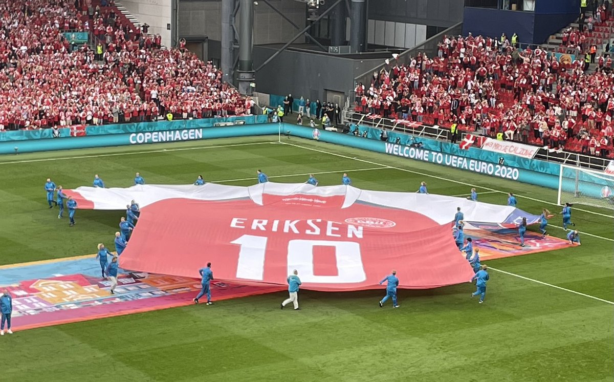 UEFA using the Eriksen shirt again for the pregame ceremony. #EURO2020