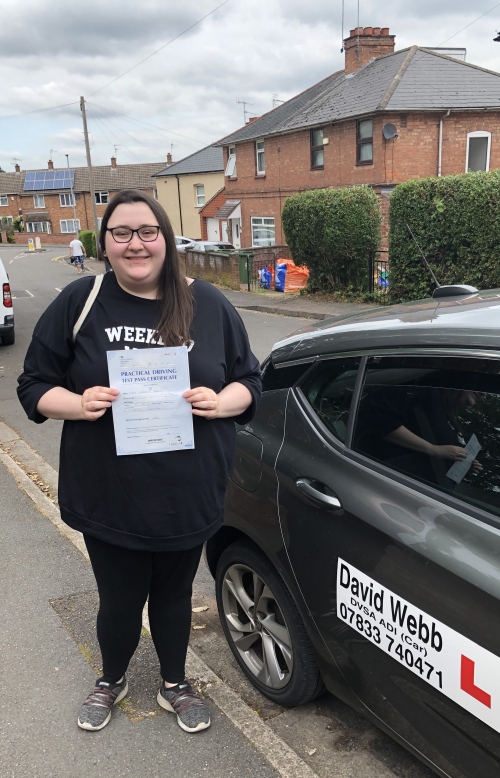 DavidWebbADI's tweet photo. Becca passed 21st June 2021 - 
What a great start to the week it was for Becca as she passed her driving test on her first attempt at Worcester Driving Test centre this morning. Becca, like many pupils, has had to wait a long time for her test to ... - https://t.co/ugIAffnh8I https://t.co/oPVLvJCRgF