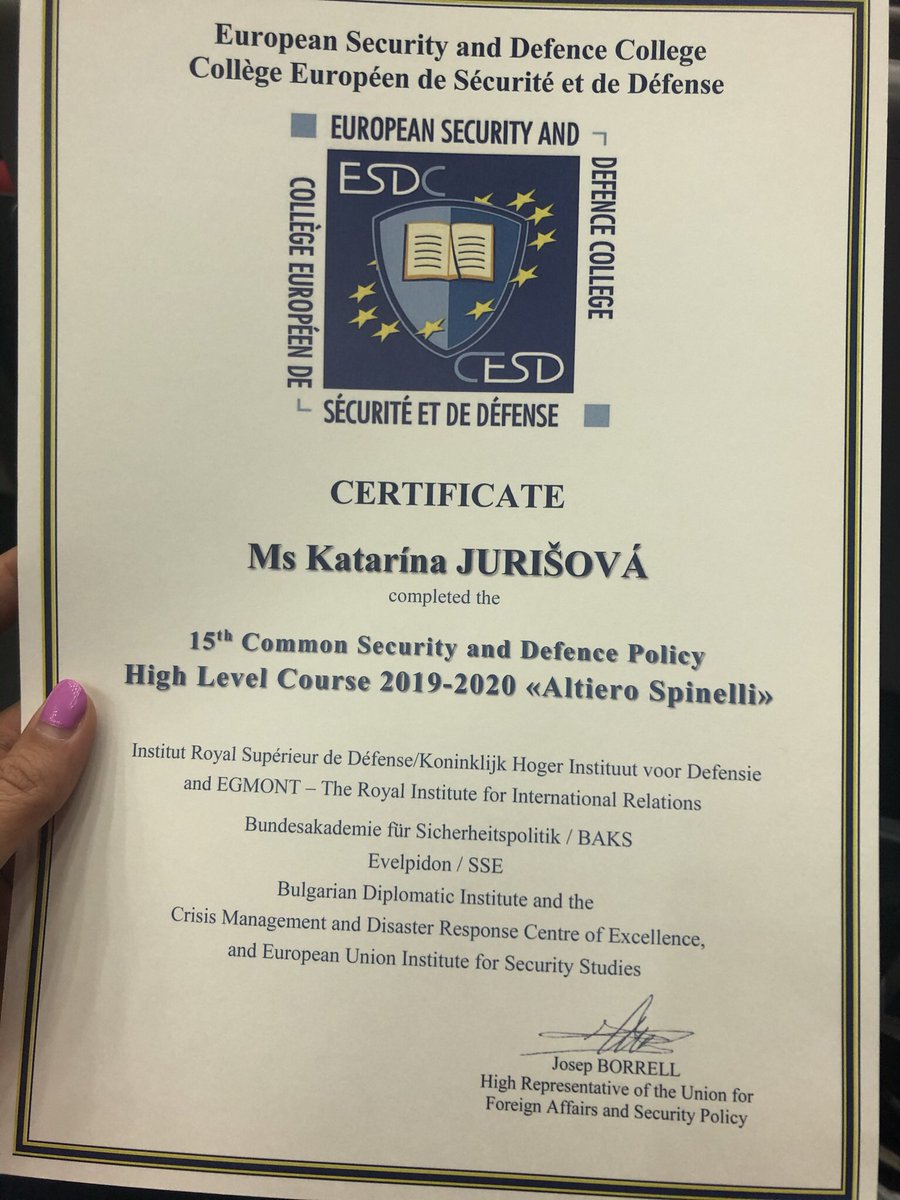 Two weeks ago, I finished #CSDP 🇪🇺High Level Course organized by the #ESDC. Indeed great experience. The last module was in beautiful 🇬🇷😎