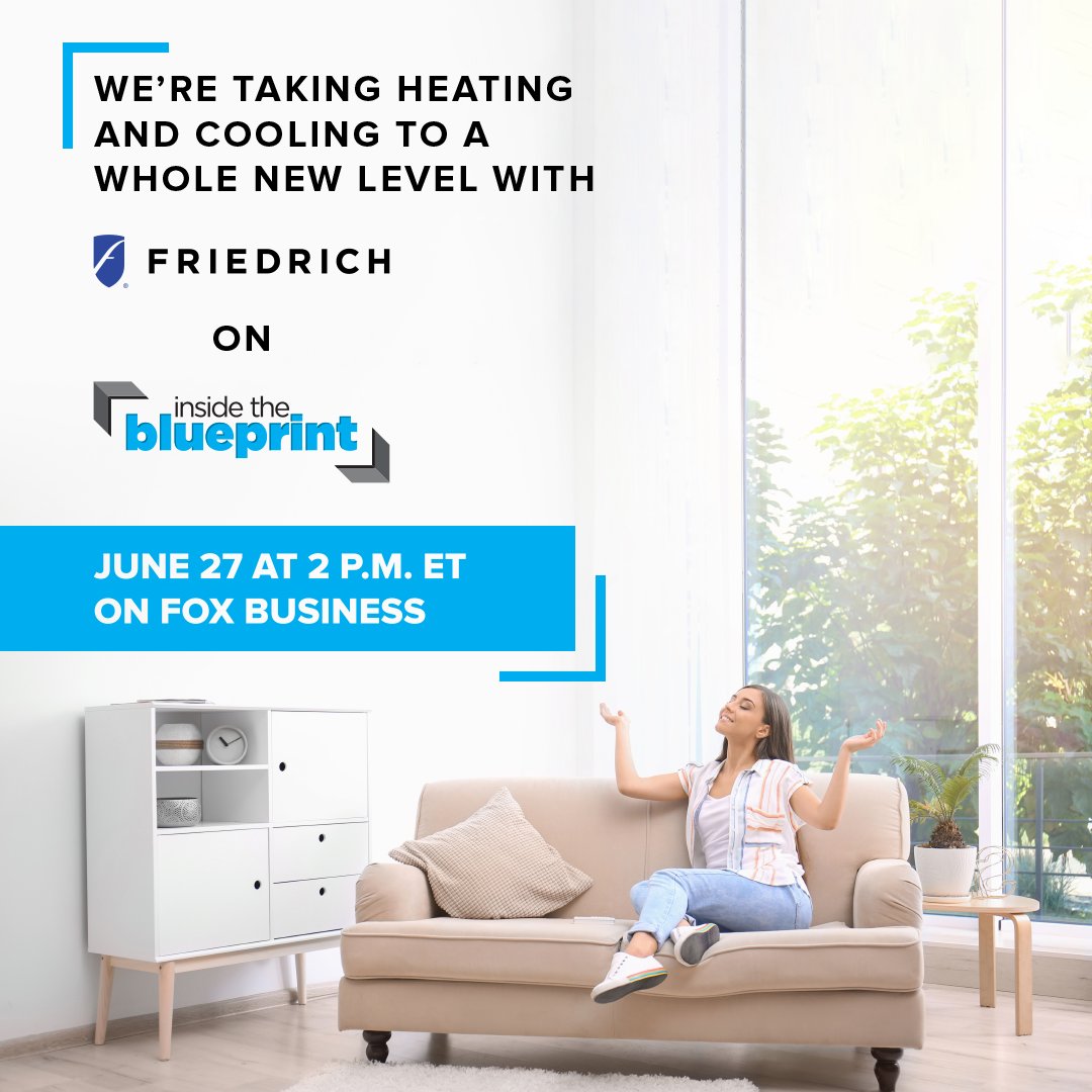 Join us behind-the-scenes as we explore some of the technology and research that goes into #Friedrich products and solutions this Sunday on #InsidetheBlueprint at 2 P.M. ET on Fox Business. <a href="/Insidebp/">Inside the Blueprint</a> hubs.li/H0QHZDl0 #CommercialConstruction