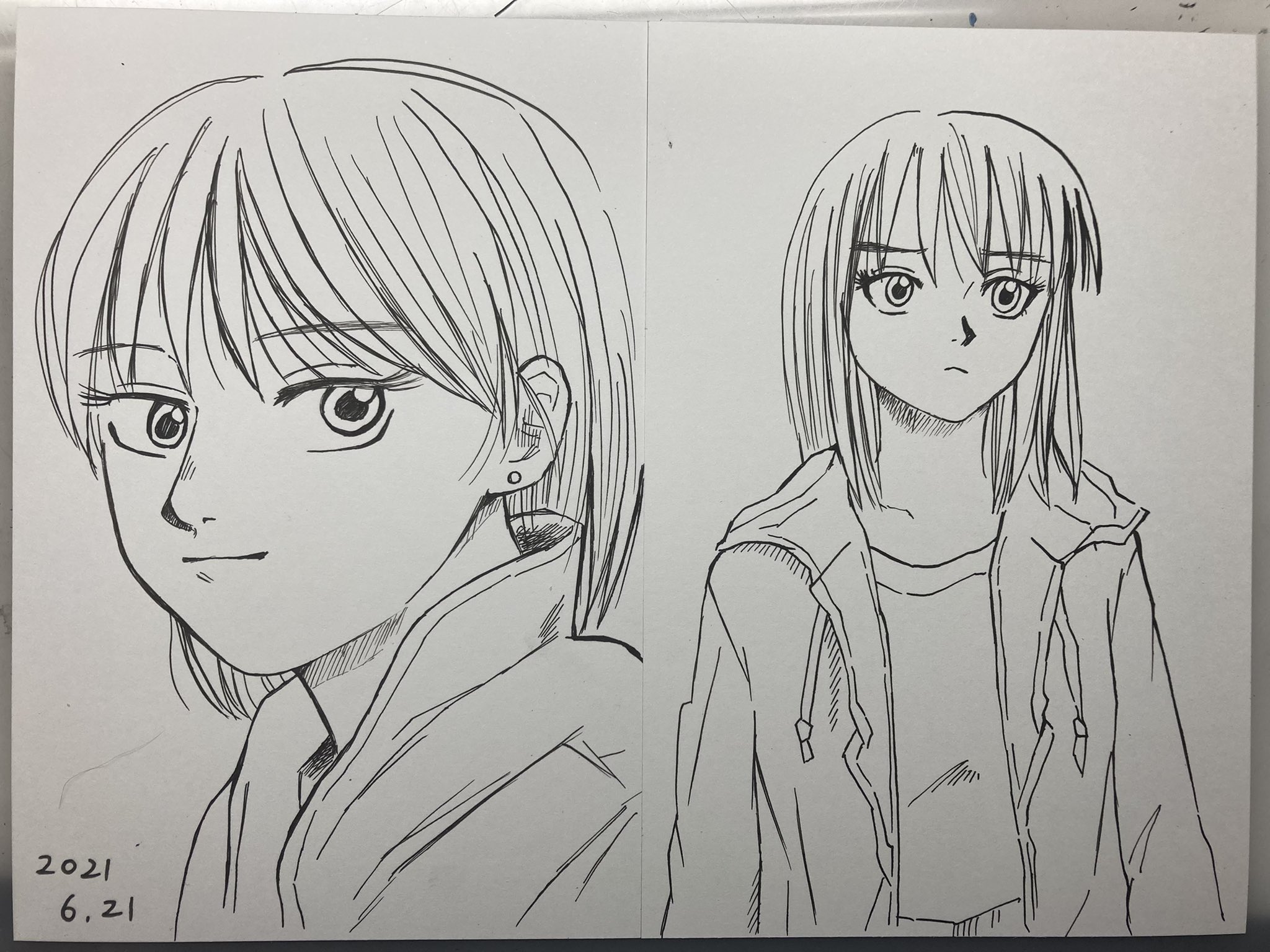 ほしうめするめ やっぱり模写の効果ってすごい 冬目景先生の漫画10ページ位模写して如実に効果でました 画力変化ビフォーアフター アナログイラスト T Co Q6yeyuql6d Twitter
