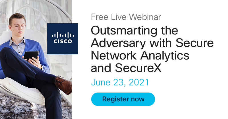 LearningatCisco's tweet photo. Protect your most critical assets by integrating @CiscoSecure Network Analytics with #SecureX.
Learn how on June 23 at 9:00 am PDT.
Register here: https://t.co/k7wQLDOHrg
#ITSecurity #Stealthwatch #CiscoCert https://t.co/fPVWcxJOEU