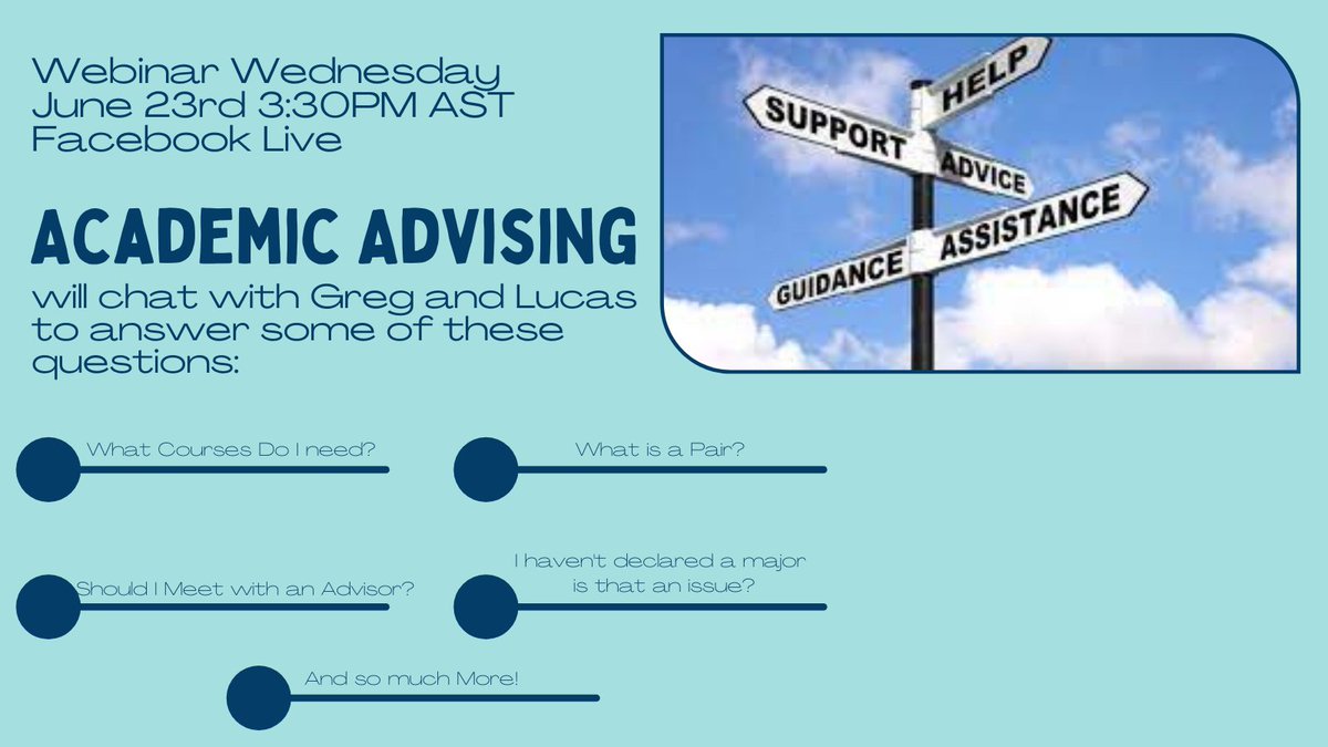 StFXHeather's tweet photo. You won't want to miss this! @StFXGreg and @StFXLucas will chat with Kara from Academic Advising on this weeks Webinar Wednesday. Join them on the @stfxuniversity Facebook page to hear the answers to some common Course Selection questions! https://t.co/Ay1SWEHAv9