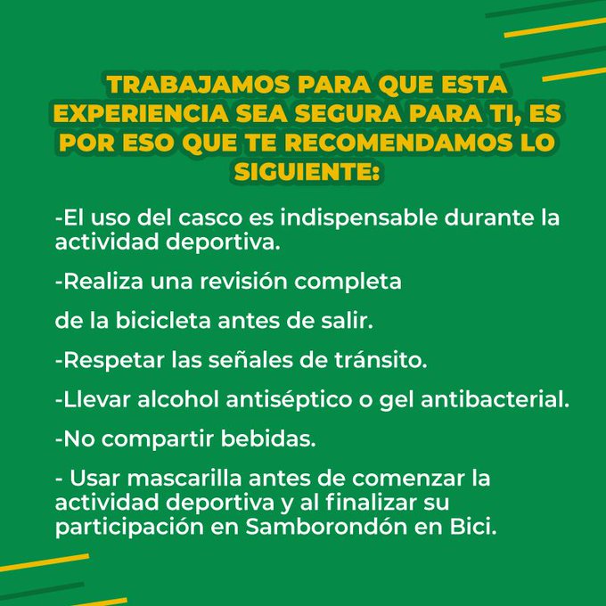 MuniSamborondon's tweet photo. ¡Estamos listos para pedalear en Samborondón en Bici!

Este domingo 27 de junio, a partir de las 06h30 hasta las 12h00, tendremos una nueva mañana deportiva en La Puntilla. Los esperamos para disfrutar en familia y con amigos, siempre cumpliendo las medidas de bioseguridad. https://t.co/SOQRSyhQrf
