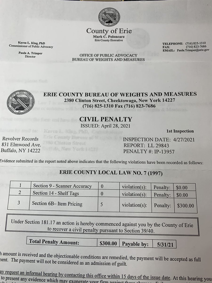 RevolvrRecords's tweet photo. @markpoloncarz are you aware that Erie County is shaking down small businesses while we’re trying to recover from a pandemic? https://t.co/tDhxavOoGa
