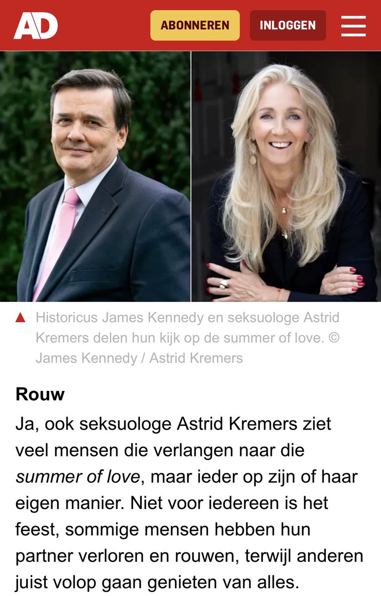 Zin in de ‘summer of love’? Het AD interviewde me. ad.nl/dossier-deze-v… <a href="/ADnl/">AD.nl</a> <a href="/De_Stentor/">De Stentor</a> <a href="/NVVSNL/">NVVS Seksuologie</a> #seksuoloog #summeroflove
