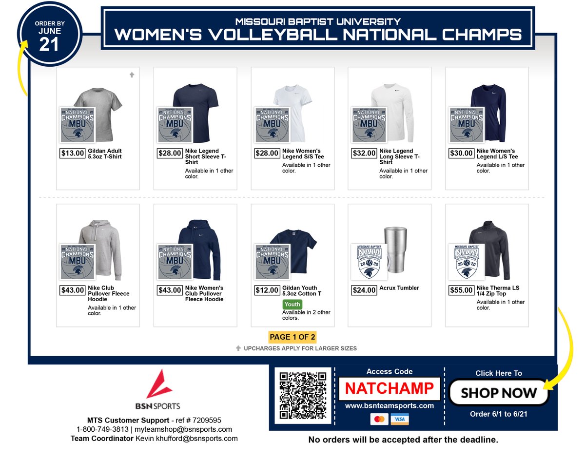 MBUAthletics's tweet photo. 📢 Last call to get your official @MBUwvolleyball national championship merchandise! The BSN Team Store closes tonight at 11:59 PM (CST). #SpartanUp

https://t.co/vIgbTI7m0l https://t.co/8u7dHc5JRX