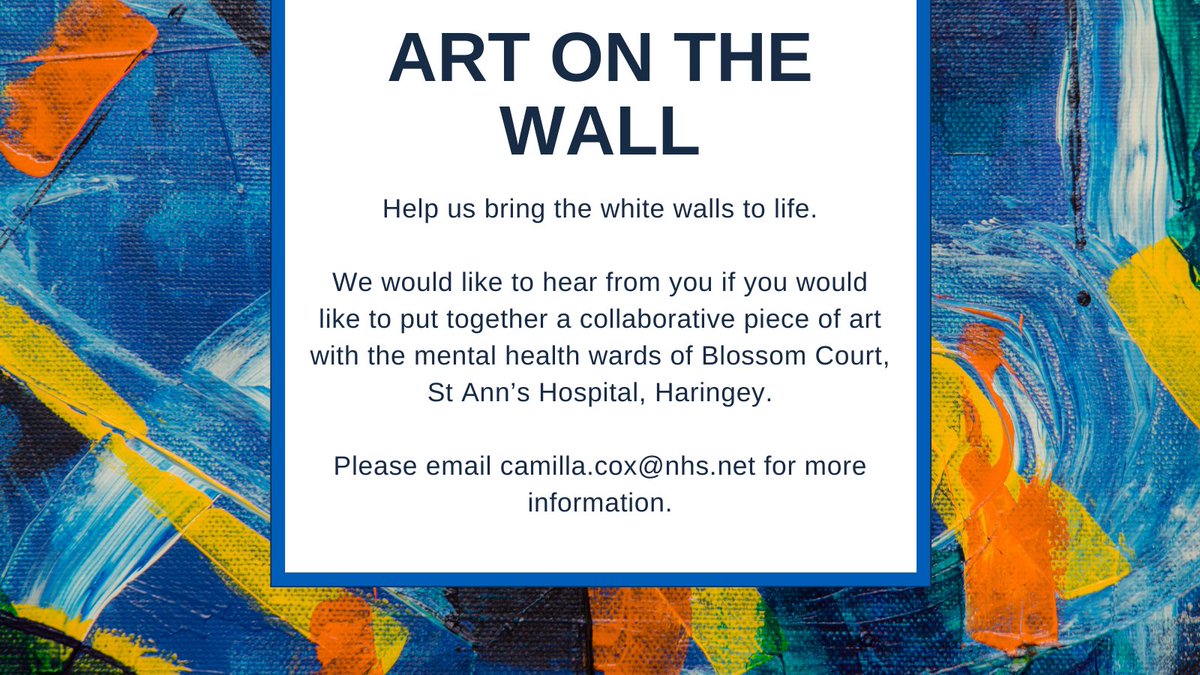 We ⁦@BEHMHTNHS⁩ are looking for 4 #artists with a #Haringey connection to create collaborative work on each of our #mentalhealth wards. Get in touch. Make a pitch by 30th July. Spread the word