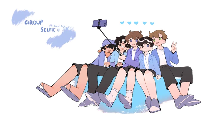 // implied karlnapity 

Group selfie :)

#feralboysfanart 