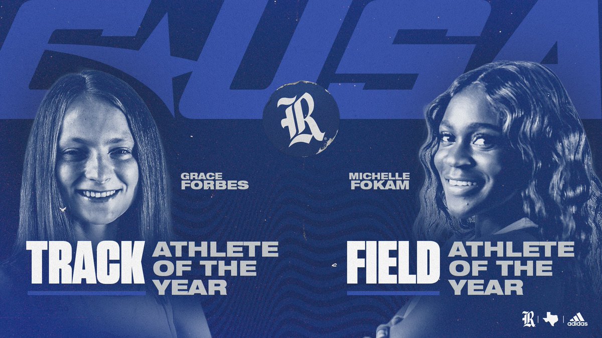 RiceTFXC's tweet photo. 𝐓𝐇𝐄𝐘'𝐑𝐄 𝐒𝐈𝐌𝐏𝐋𝐘 𝐓𝐇𝐄 𝐁𝐄𝐒𝐓

Congratulations to Grace Forbes and @mfokam32 on 🧹 the @ConferenceUSA Track/Field Athlete of the Year Awards! 🏆🦉

📰 » https://t.co/q06C8Q6w3s

#GoOwls👐x #RFND https://t.co/pO2dzCnuGz