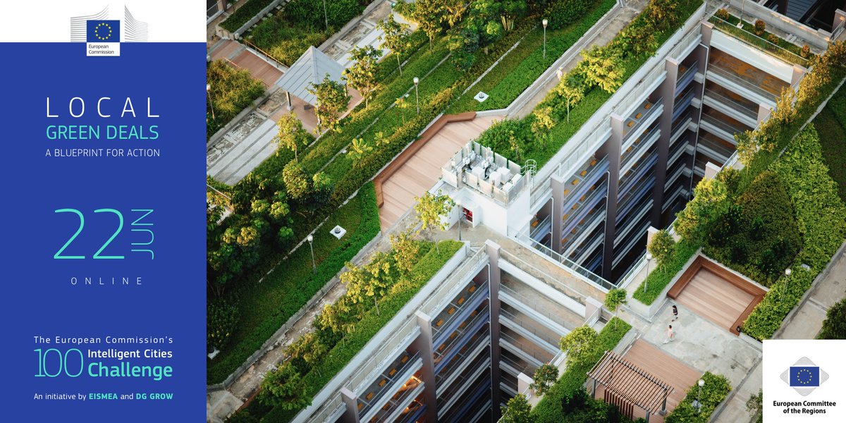 "📆Tomorrow, 22 June
📌11.30 - 13.00 CEST

🌱Together with <a href="/EU_CoR/">European Committee of the Regions</a>, our #IntelligentCitiesChallenge will discuss Local Green Deals - from their political risks to influencing national regulatory and funding environments.

🔗Watch along broadcaster.interactio.eu/join/esgt-p8xh…

#COSME_EU #ICC