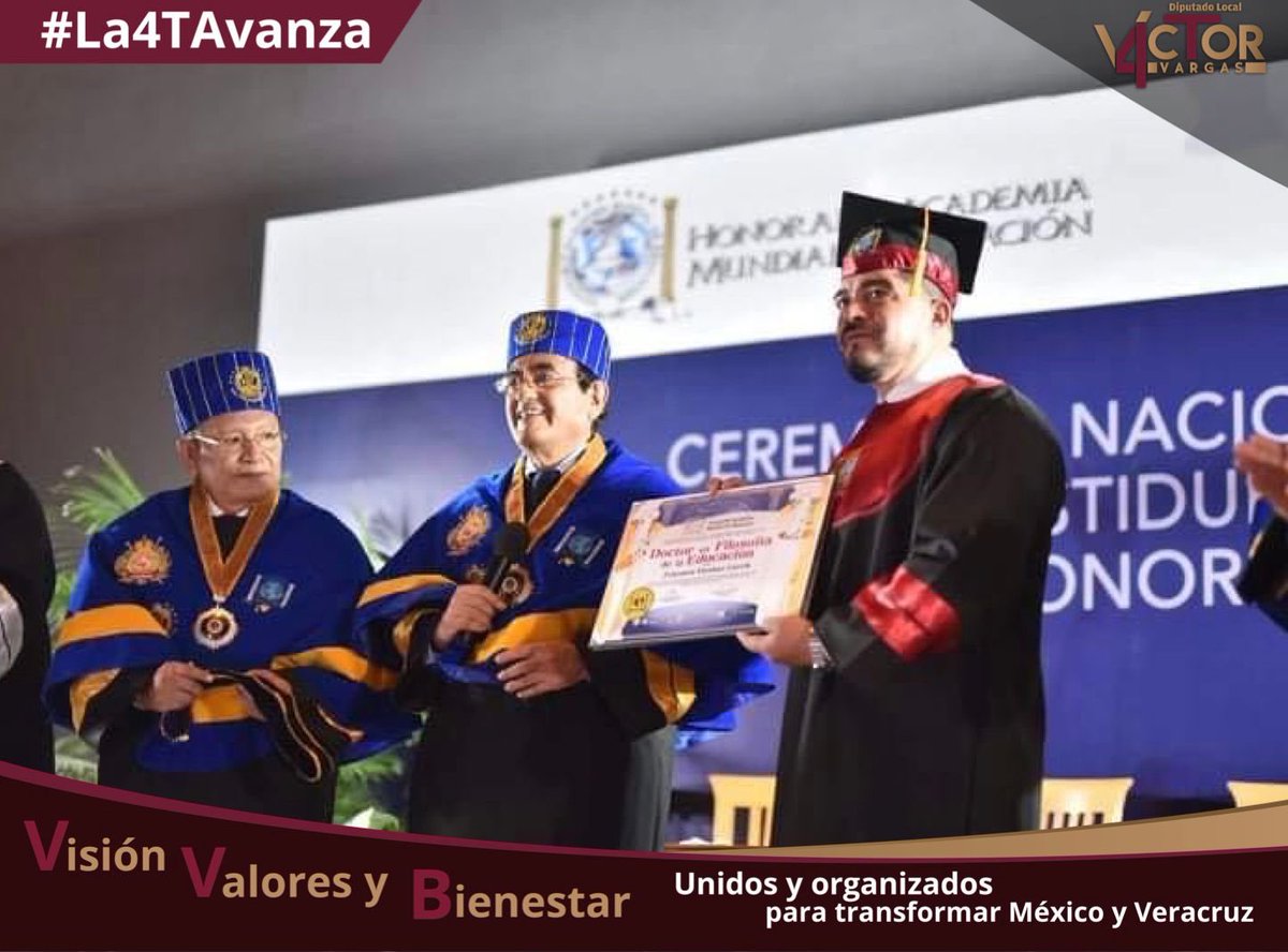 VargasB_Victor's tweet photo. Un honor acompañar al maestro @ZenyazenEscobar, secretario de Educación del Estado de Veracruz, quien recibió la distinción Doctor Honoris Causa, por parte de la Honorable Academia Mundial de Educación. https://t.co/ZvxVtZDnb8