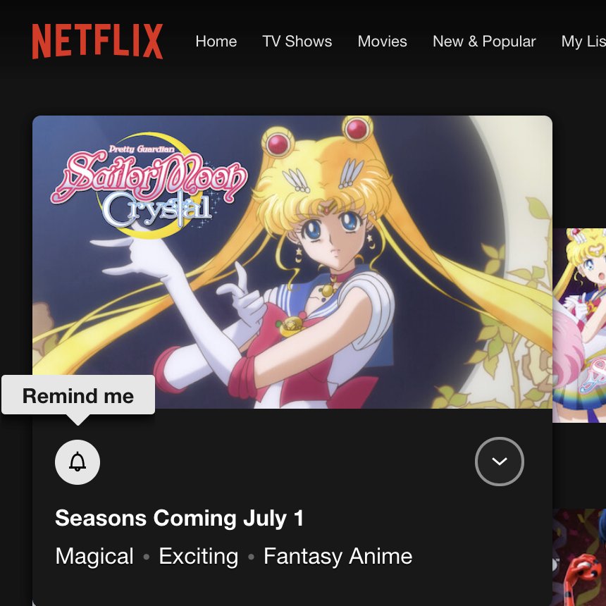 SailorTortilla's tweet photo. Thank you @netflix for acquiring Sailor Moon Crystal! Set your reminders, it goes live July 1st! https://t.co/kPrhF1ABmN