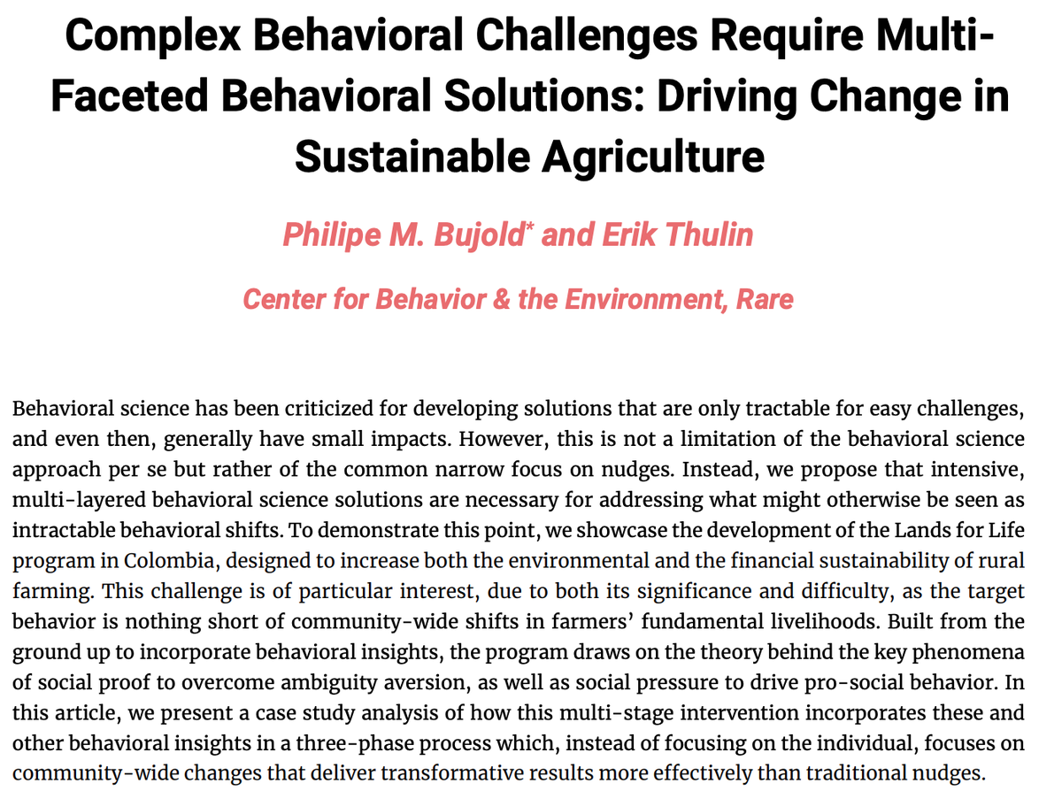 EThulin's tweet photo. The 2021 BeEcon Guide is out, and @Philipe_Bujold and I have a paper making an argument that has been simmering for quite some time. 

People criticize nudging for the small impact. 

And they are right.

But #BeSci can be a whole lot much more.

(Thread)

https://t.co/354ayFUdDC https://t.co/gzZTQMWChm