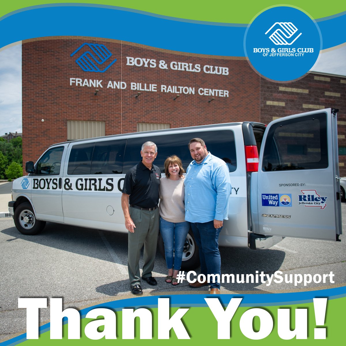 We are so humbled and blessed by the continued #Support in our amazing #Community. A huge Thank You to @RileyChevrolet and <a href="/unitedwaycemo/">United Way CEMO</a> for the grant enabling BGCJC to purchase this new van which allows us to reliably and safely transport our members to and from The Club!