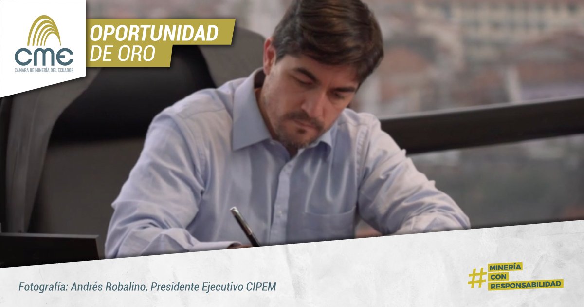 #OportunidadDeOro | "Se puede ver a nivel nacional que en el año 2019, la minería ocupó el 50% de inversiones". Andrés Robalino, Presidente Ejecutivo de la Cámara de Industrias, Producción y Empleo de Azuay.

#MineríaConResponsabilidad