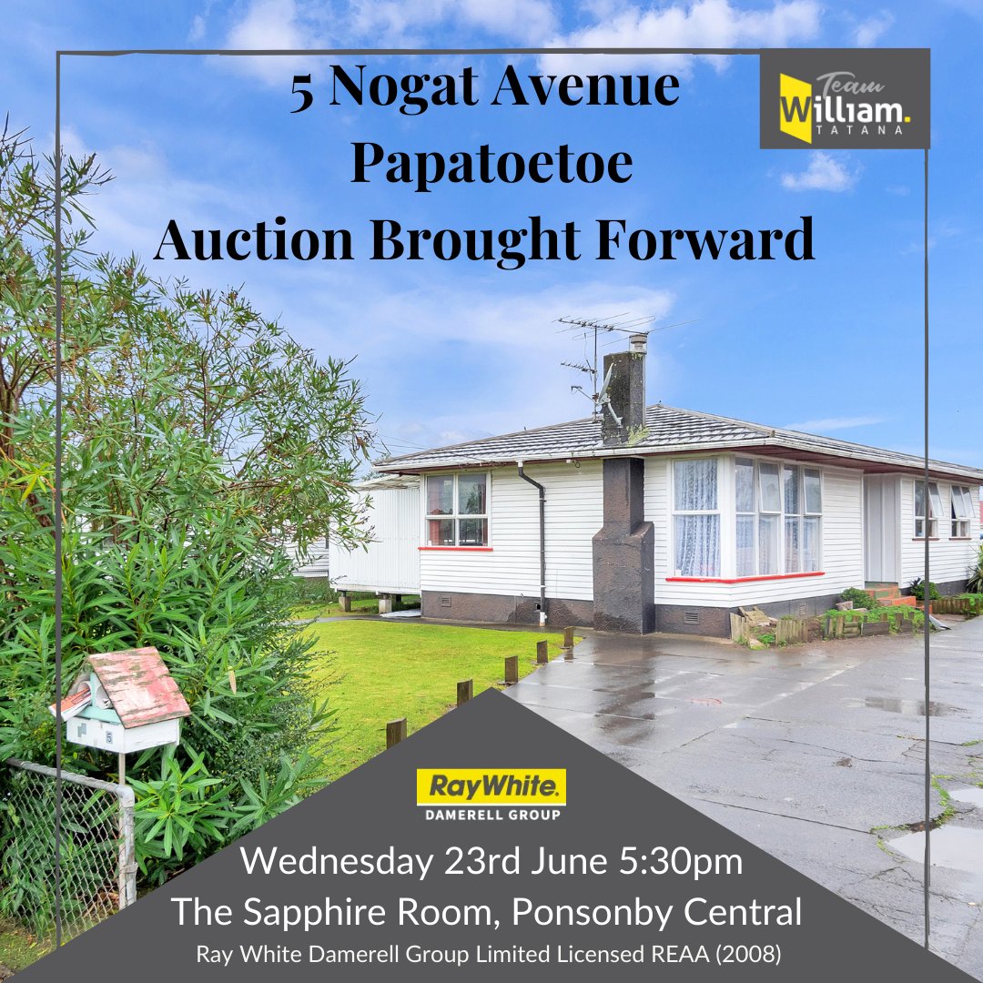 WTatana's tweet photo. #Auctionbroughtforward A pre auction offer has been accepted by our owners for this great Home and Income / Development Potential property in Papatoetoe. Thinking about selling in Auckland please feel free to get in touch. #teamwilliamtatana #realestatewithoutborders https://t.co/afWy1Swl7w