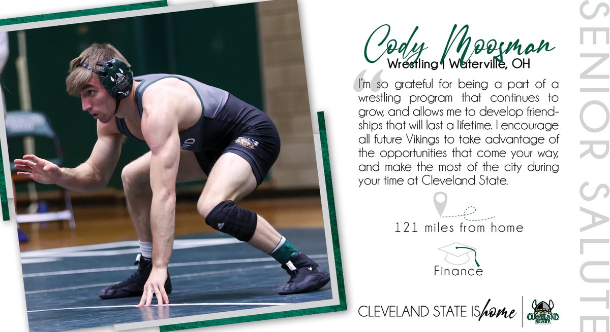 CSU_Athletics's tweet photo. Today's #SeniorSalute features:

💚 Irena Weclawiak
💚 Emily DeGeorge
💚 Cody Moosman

You will Bleed Green forever &amp; always remember that #CleStateIsHome https://t.co/kZ8ym6Ku4C