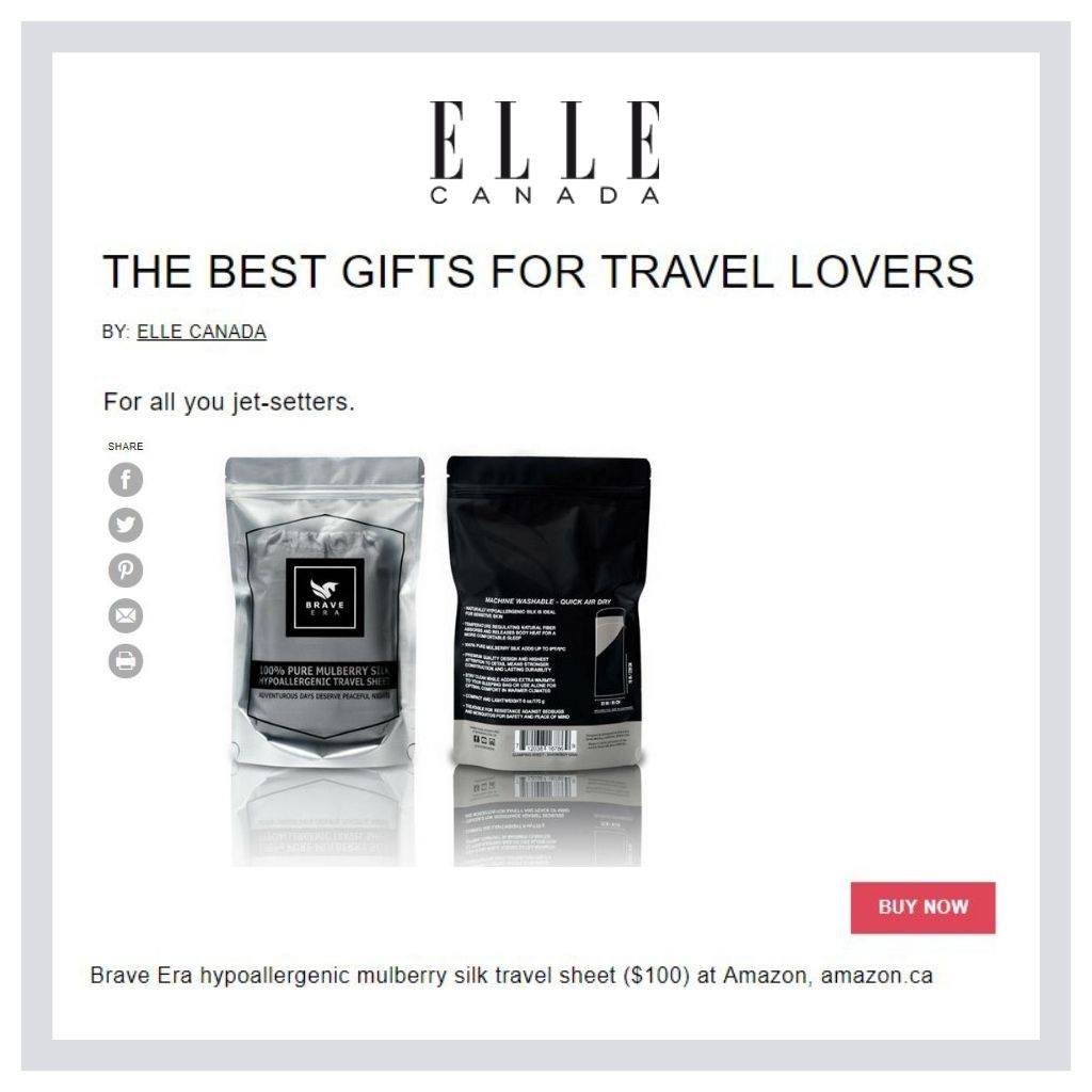BraveUnknownX's tweet photo. Thank you, Elle Canada.

#braveera #ilovebraveera #giftforher #giftforhim #insectrepellent #luxurybedding #luxurytraveler #luxurytravels #mulberrysilk #pureluxury #puresilk #silkbedding #silkies #silky #sleepingbag #whatsinmybag #campinggear #campinghacks #traveling_world https://t.co/oNqTWFtsnP