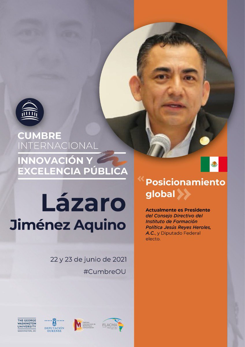 👉🏼Seguimos con nuestros ponentes de la #CumbreOU. <a href="/lazarojimeneza/">Lázaro Jiménez Aquino</a> nos hablará de posicionamiento global dentro del marco de los gobiernos locales e intermedios.🏛 ¡No puedes faltar! Inscripciones: bit.ly/3gmLTmF
#compol #innovacion