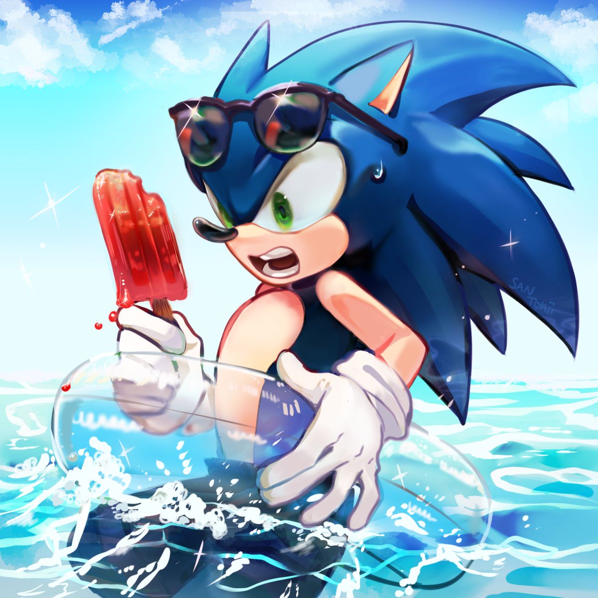 I love him so much 💙💚☺️he’s floating for his life out there 
#sonic #sonicfanart