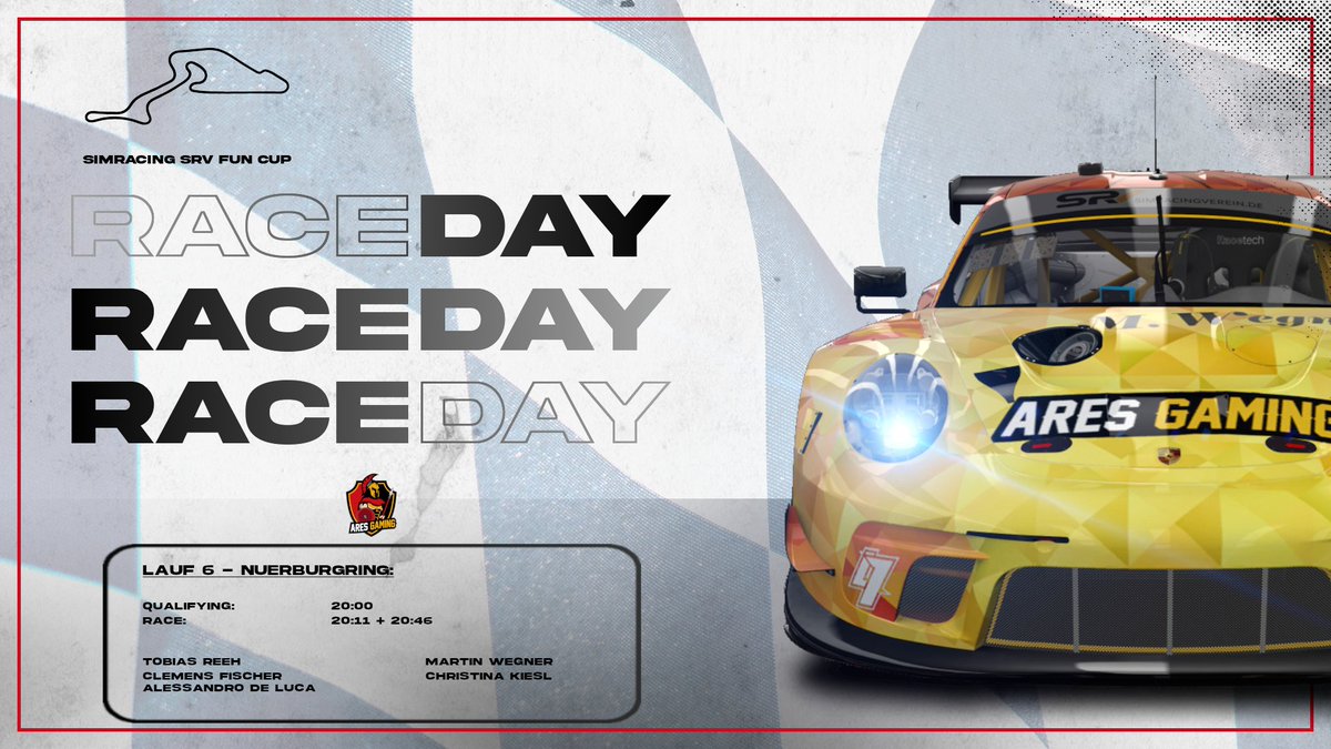 Nürburgring - die Legende der Rennstrecken wird wieder einiges von unseren Piloten abverlangen. Vor allem bei den Wetterverhältnissen...🥵

🎥youtube.com/watch?v=cqMt8g… o.a. twitch.tv/simracingverein

#AhuAres ⚔️ #simracingverein ⚔️ #AresArmy