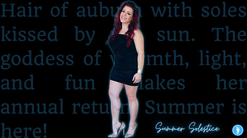 FusseNur's tweet photo. Hair of auburn with #soles kissed by the sun. @summersolestice, the goddess of warmth, light, and fun makes her annual return. Summer is here! #prettyfeet #ffgsquad https://t.co/34Uu4OSS1J