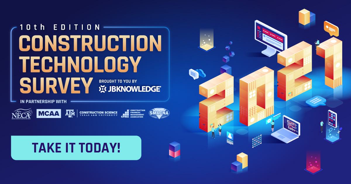 TheConTechCrew's tweet image. What apps &amp;amp; software are you using in the field and in the office? Take the 2021 #ConTechSurvey to help the #construction industry learn more about the technology shaping the way we build! ow.ly/tmTW50FfjDO