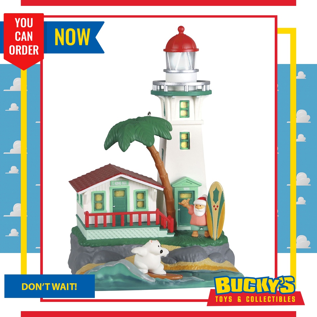 BuckysTandC's tweet photo. New Item Alert: 

2021 Hallmark Holiday Lighthouse Ornament - 10th in the series

Order now: https://t.co/h14NgfbcbO

@afterpayusa is now available on the website.

#2021 #hallmark #hallmarkornament #christmasinjuly #paybetter #afterpayit #lighthouse #surf #surfing #surfingsanta https://t.co/iuIJMJYbik